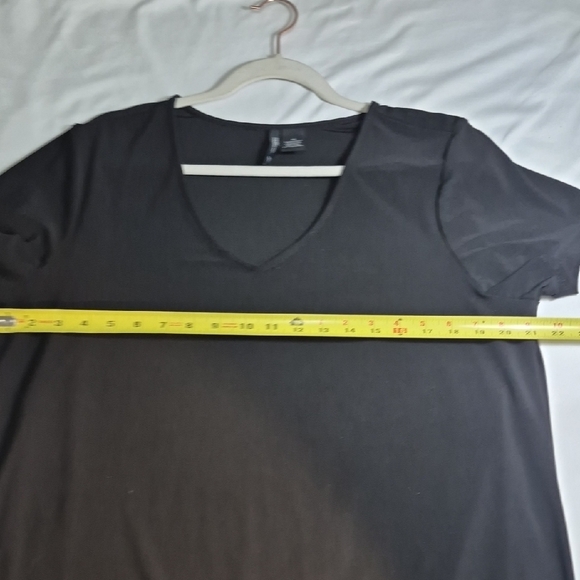 New Directions Black Short Sleeve Fringe Top Womens Plus 1X - Picture 8 of 9